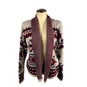 COTTON EMPORIUM Aztec Print Cardigan Sweater Size Large